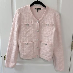 MAJE very soft and comfy soft pink sweater blazer, Size 3, Medium USA used twice